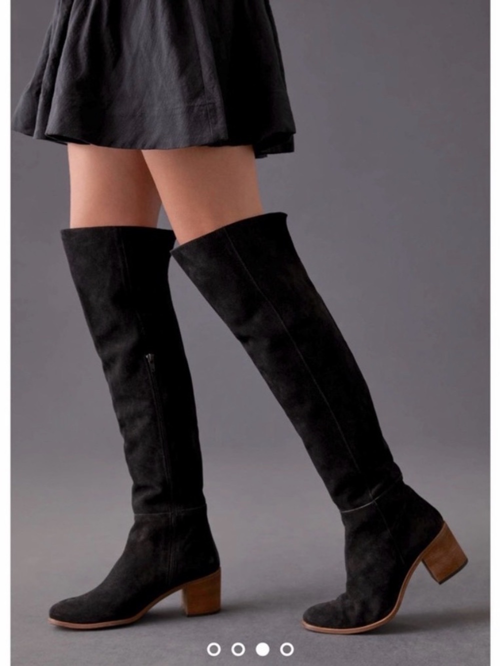 New Anthropologie Over The Knee High Boots Suede Black Size 40 US 9-9.5